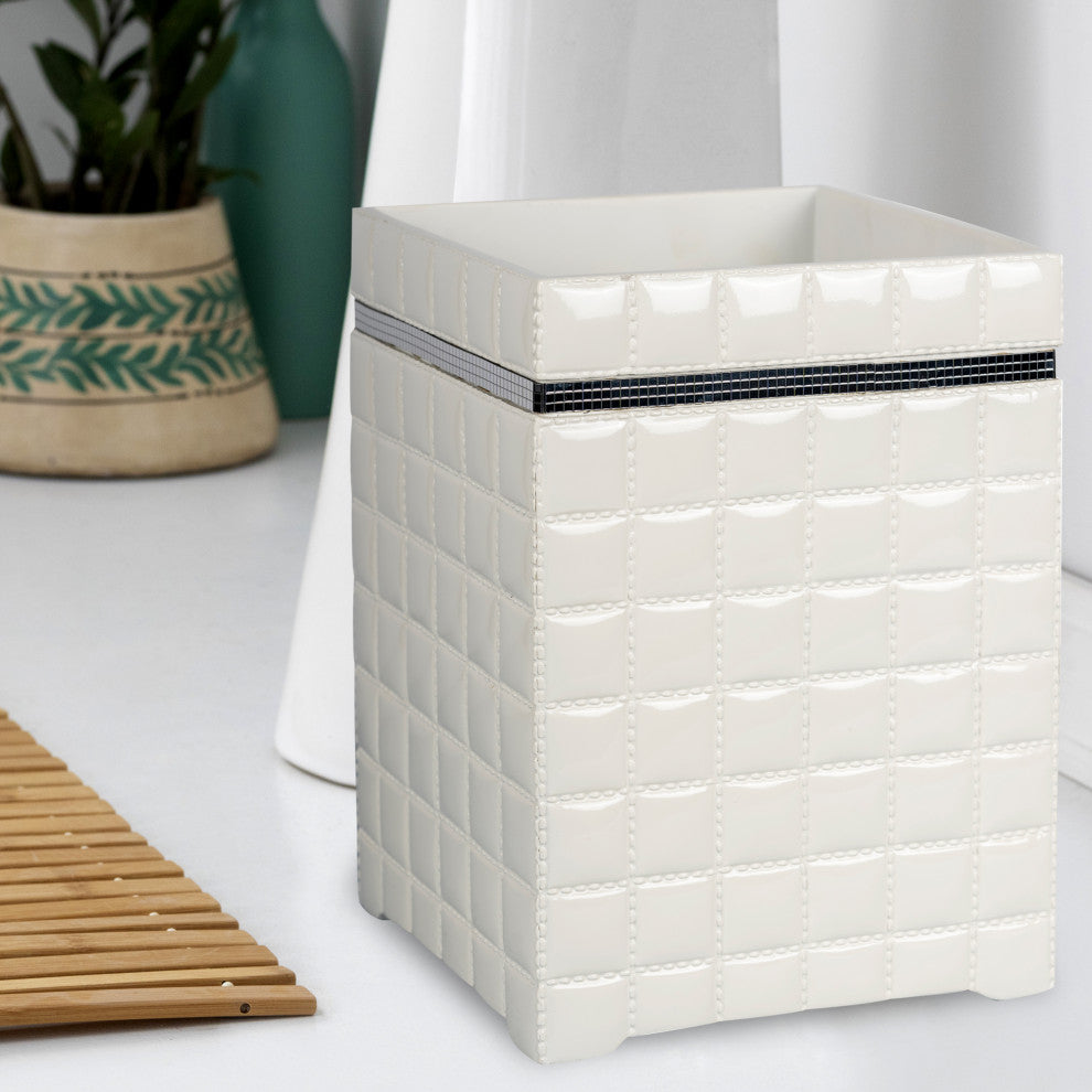 nu steel Giraffe White Wastebasket