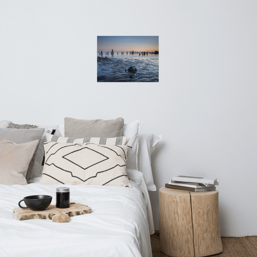 Low Tide At Battery Landscape Photo, Beach Unframed Wall Art Print, 18" X 24"