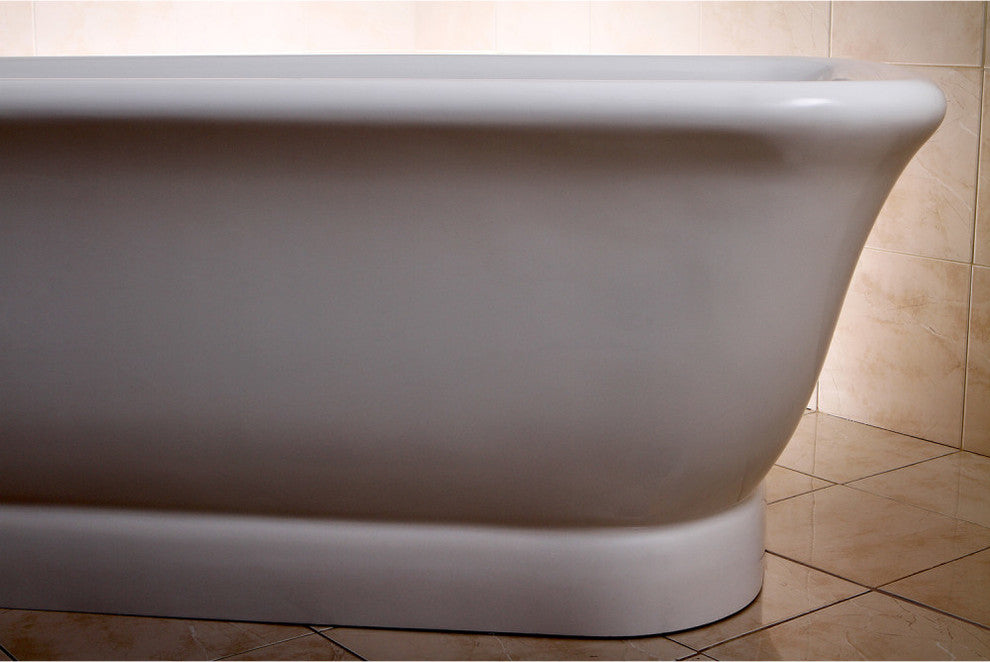 Aqua Eden 71" Acrylic Pedestal Double Ended Tub With Drain, White