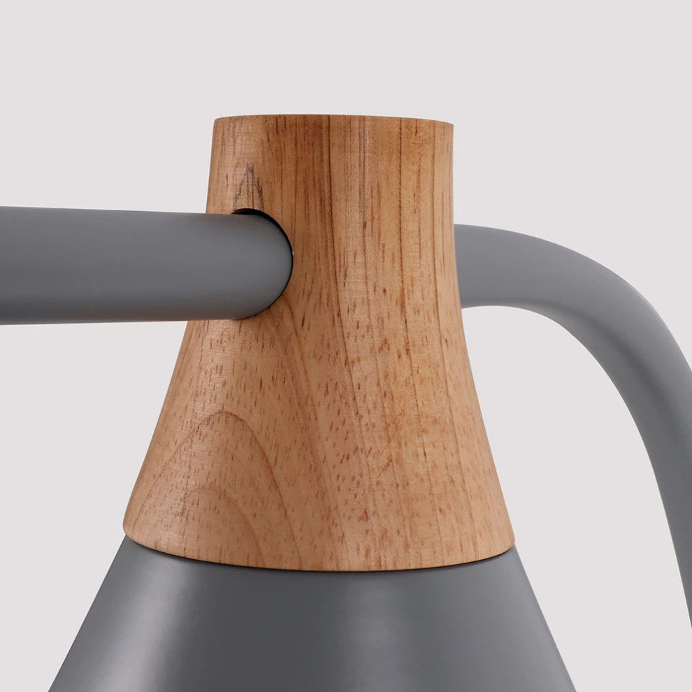 Modern simple iron wood desk lamp for study, bedroom, parlor, bookstore, hotel, G