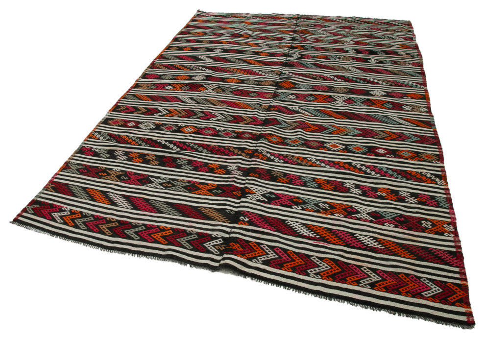 Rug N Carpet - Handmade Oriental 6' 4'' x 9' 7'' Vintage Wool Kilim Rug