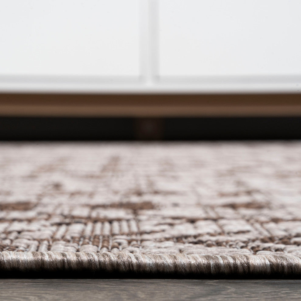Tokay Bohemian Geometric Indoor/Outdoor Area Rug, Beige/Brown, 3' x 5'