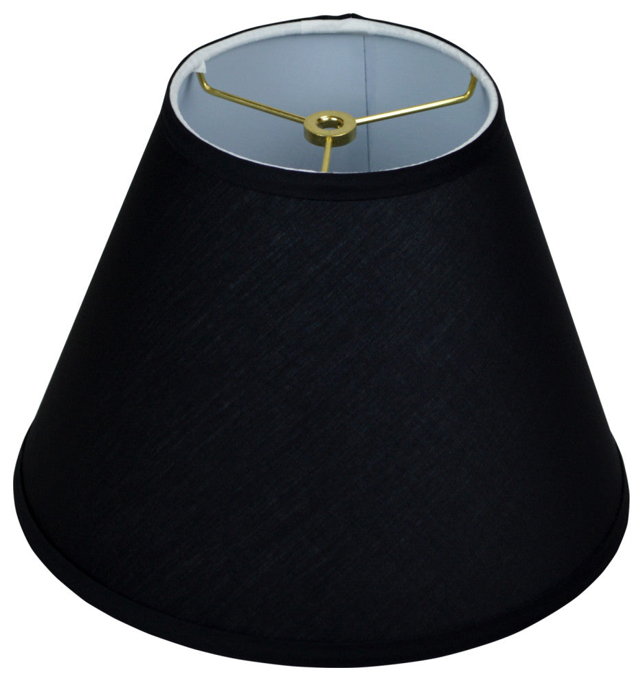 Fenchel Shades 6"x12"x9" Brass Spider Attachment Empire Lamp Shade, Linen Black