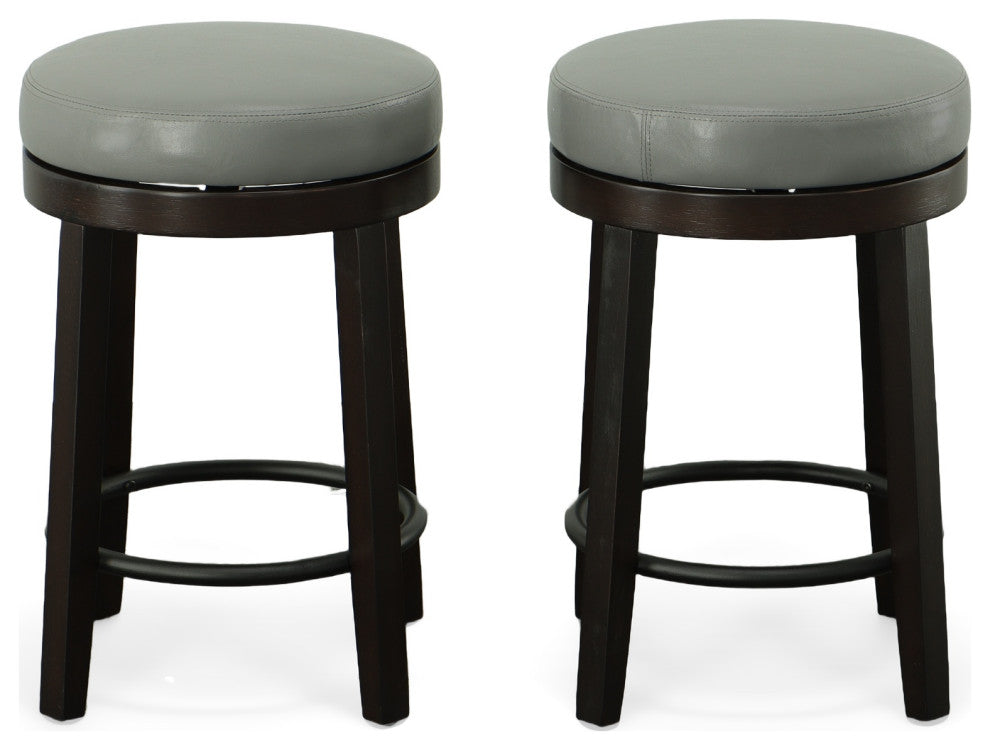 Era Swivel 24" Counter Stool, Gray and Espresso