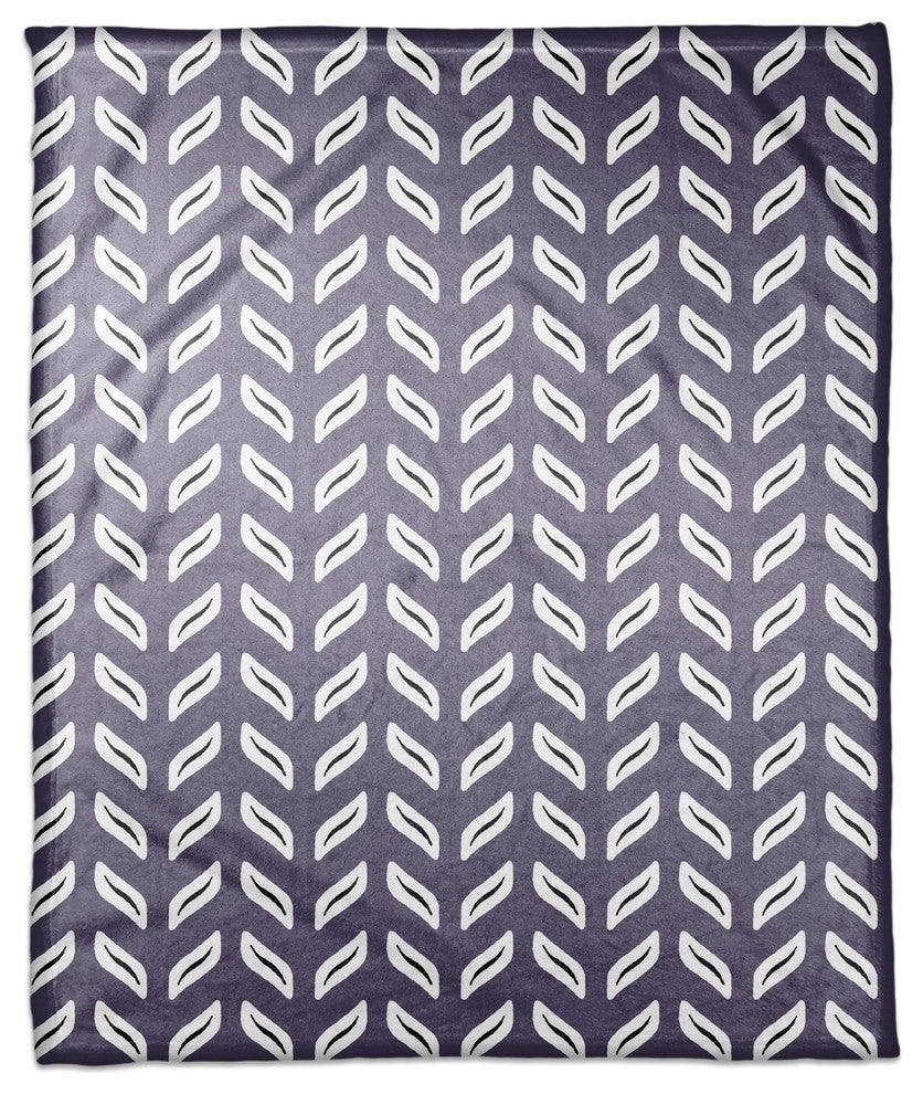 Tire Track Pattern in Purple Fleece Blanket