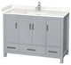 48" Single Bathroom Vanity, Gray, Carrara Cultured Marble Countertop, Sink