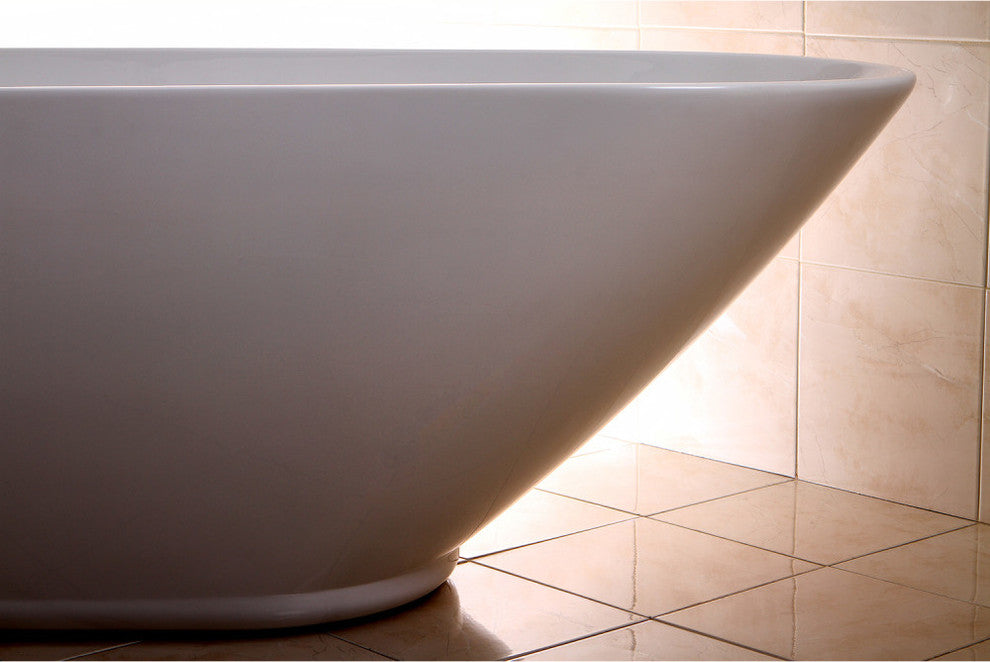Aqua Eden 69" Acrylic Freestanding Oval Tub With Drain, White