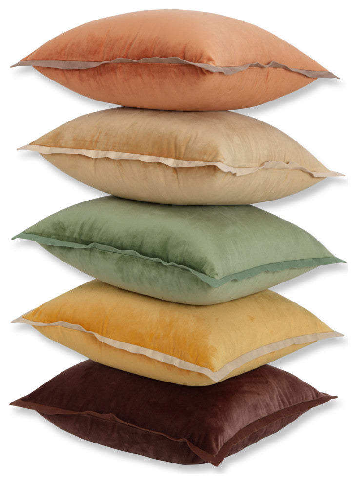 Velvet Flange Cinnamon Orange Throw Pillow, 18"