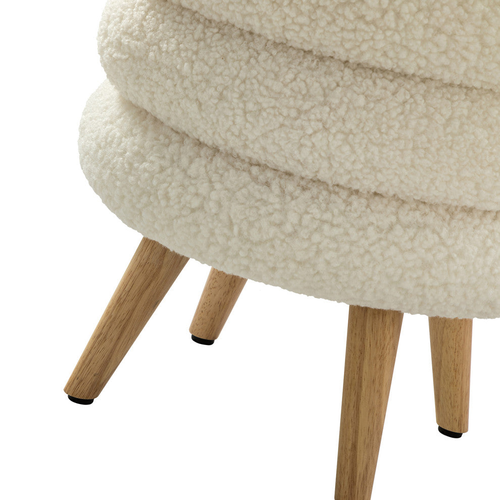 Flavio 15.7"W Ottoman, Ivory