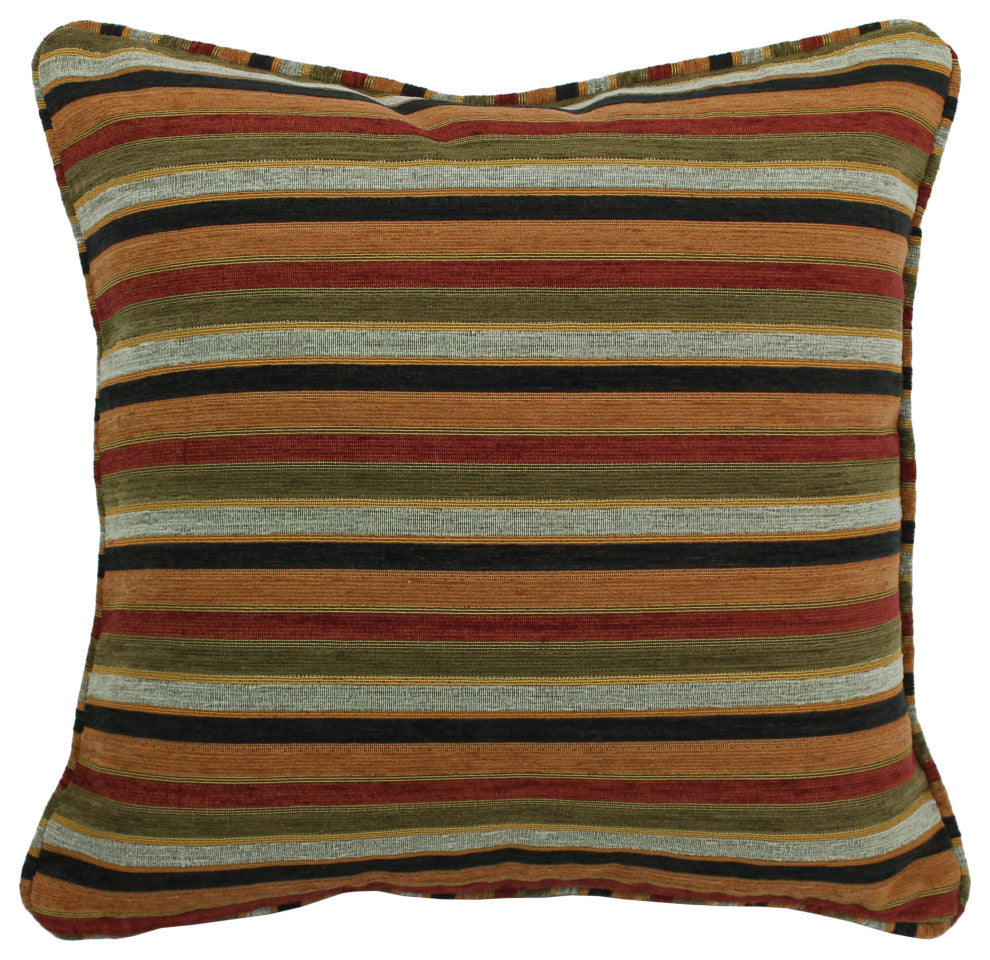 18" Double-Corded Patterned Jacquard Chenille Square Throw Pillow, Cadillac