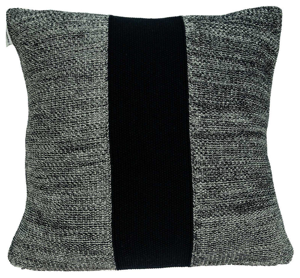 HomeRoots 18" x 5" x 18" Nautical Blue Cotton Pillow Cover With Down Insert