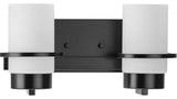 Reiss Collection Two-Light Modern Farmhouse Matte Black Vanity Light
