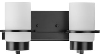 Reiss Collection Two-Light Modern Farmhouse Matte Black Vanity Light