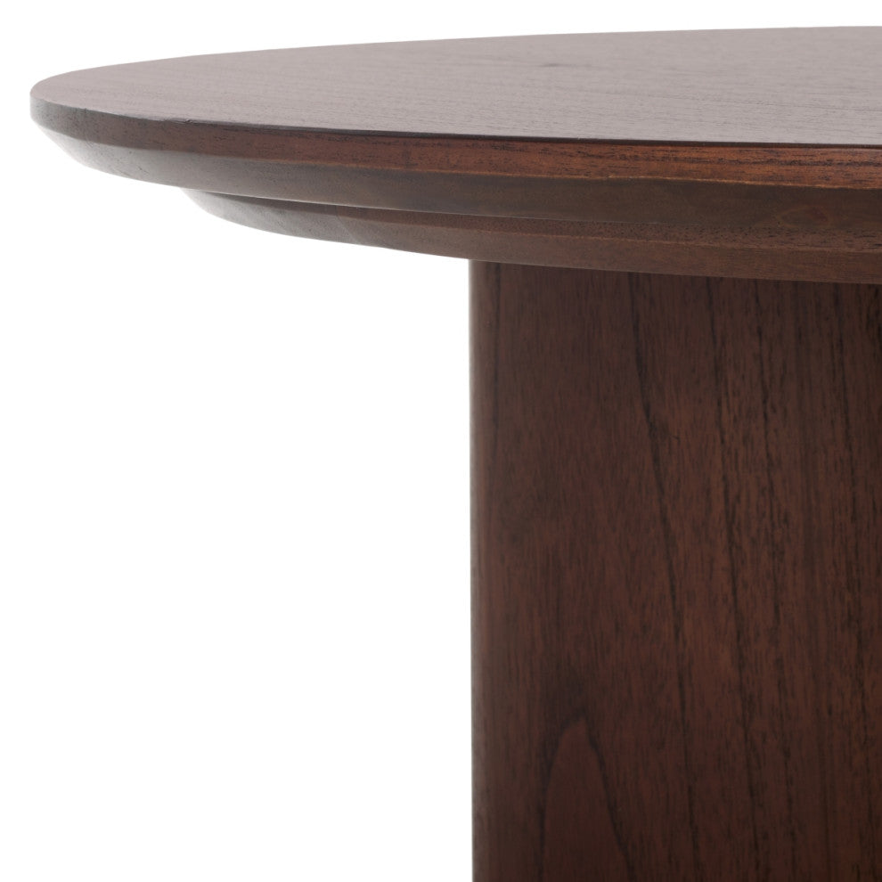 Safavieh Couture Barnard Round Wood Coffee Table, Walnut