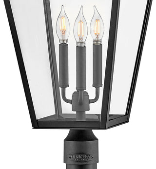Hinkley Alford Place 26" Lg Post Top / Pier Mount Lantern, Museum Black