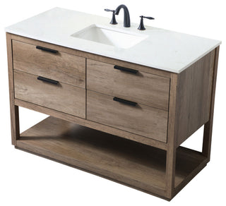 Louie 48" SIngle Bathroom Vanity, Natural Oak