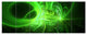 Bright Green Designs on Black, Abstract Wall Art Canvas, 70"x28", 6 Panels