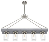 Hunter Devon Park Collection 5-Light Rectangle Chandelier, Brushed Nickel