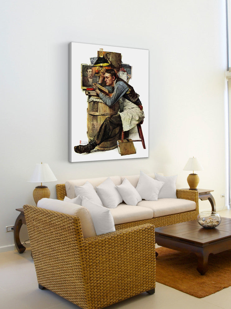 "Law Student" Painting Print on Canvas by Norman Rockwell