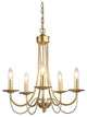 LNC 5-Light Modern Matte Metal Candle-Style Chandelier, Gold
