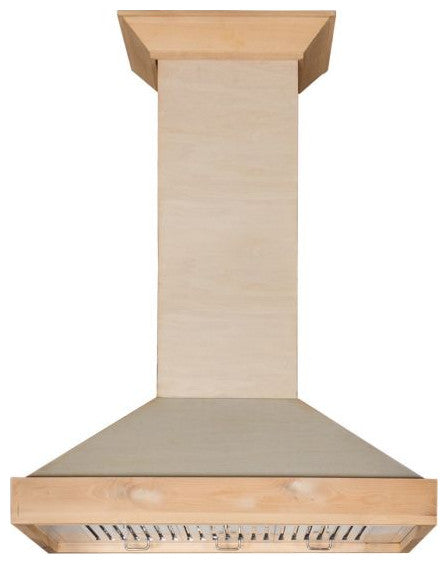 ZLINE 36" Ducted Unfinished Wooden Wall Mount Range Hood