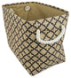 DII Burlap Bin Lattice Black Rectangle Medium 16x10x12"