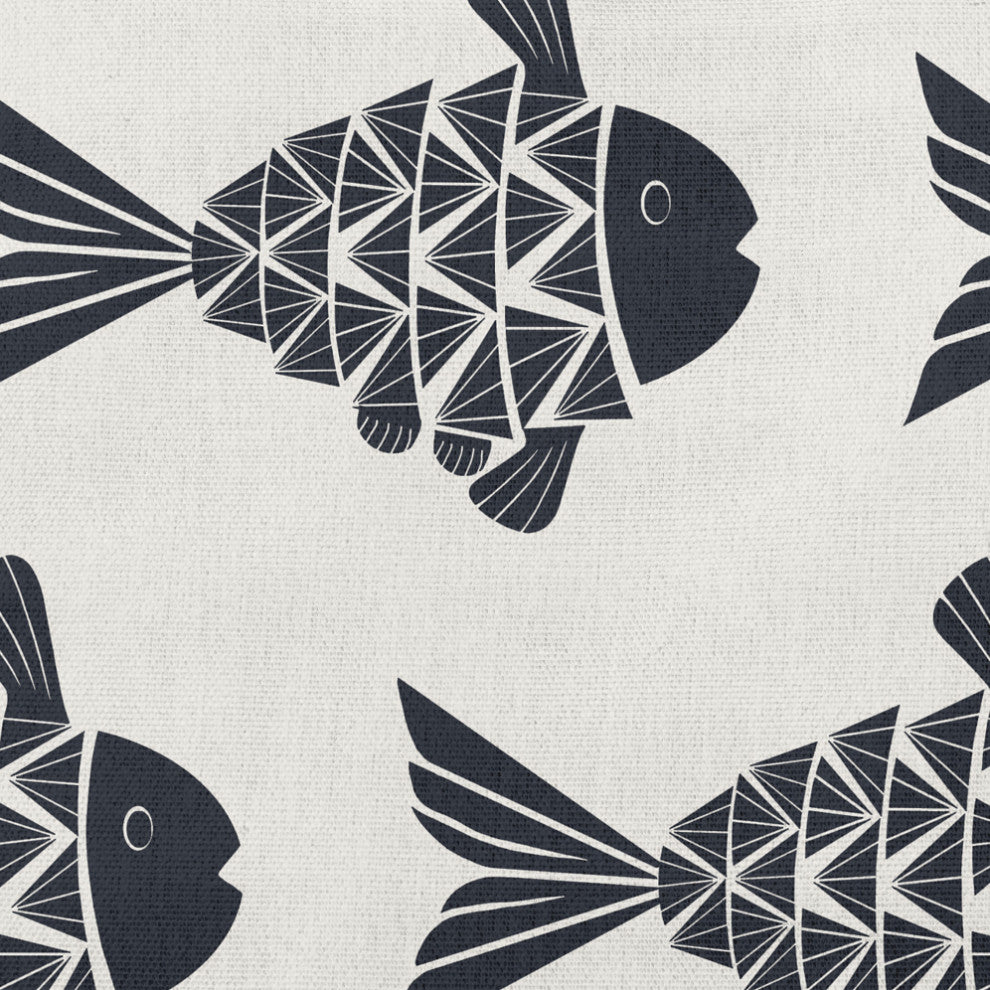 26x26" Fish Tales Nautical Decorative Indoor Pillow, Shark Blue