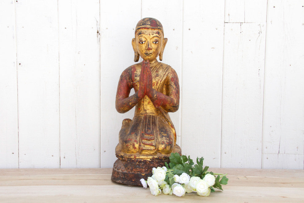 Burmese Sariputra Gilded Monk