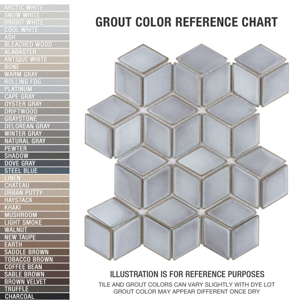 Hudson Rhombus Grey Eye Porcelain Floor and Wall Tile