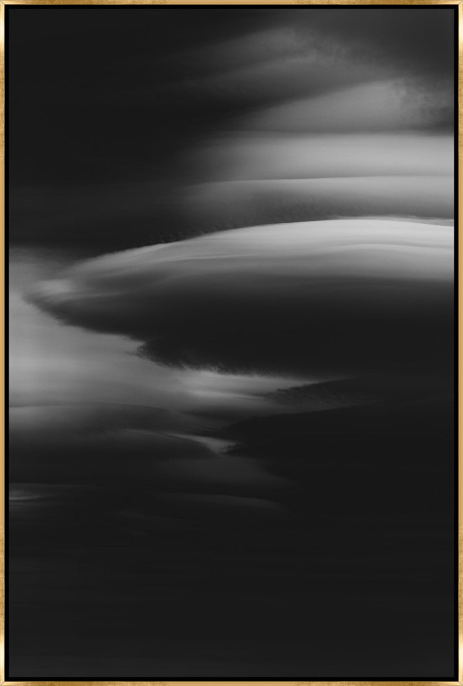 36x54 Lenticular Clouds X, Framed Artwork, Gold
