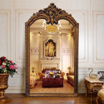 55"x98" Gilded Full Length Floor Mirror, Dark Gold