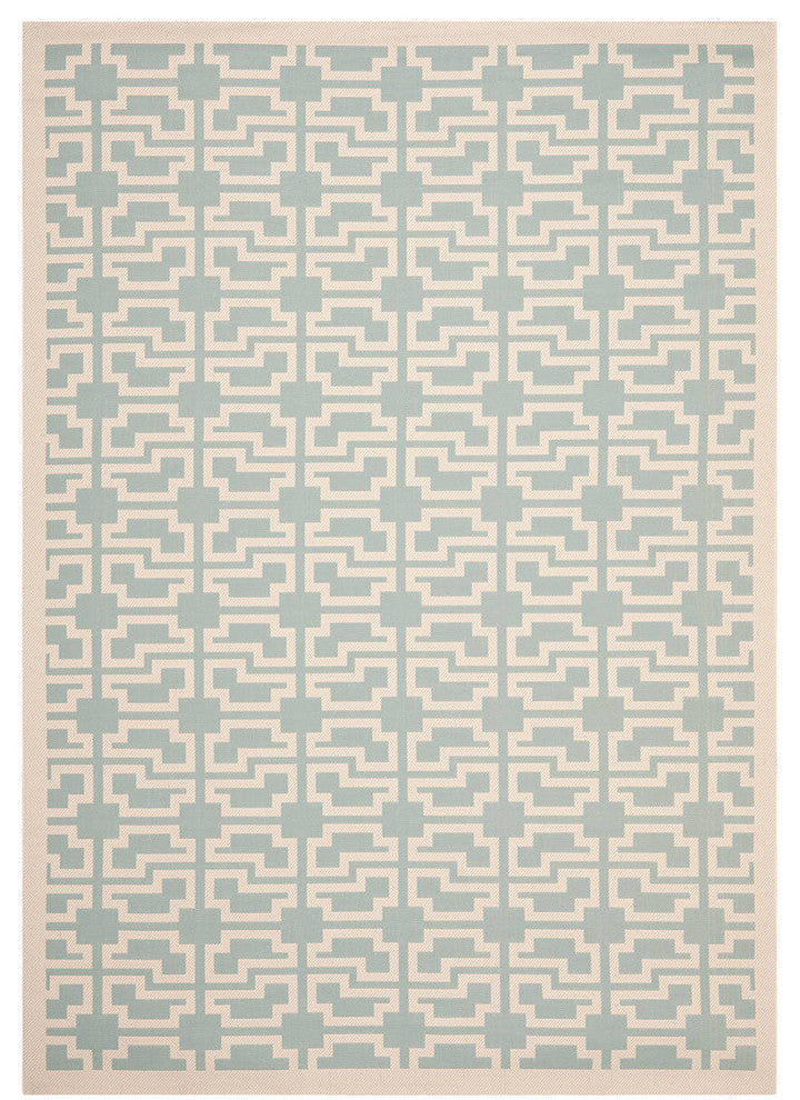 Safavieh Courtyard Cy6015-223 Geometric Outdoor Rug, Aqua/Beige, 2'7"x5'0"