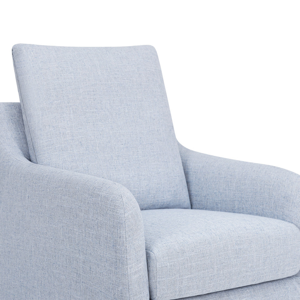 Reese Slipcover Swivel Glider, Chambray Eco-Linen