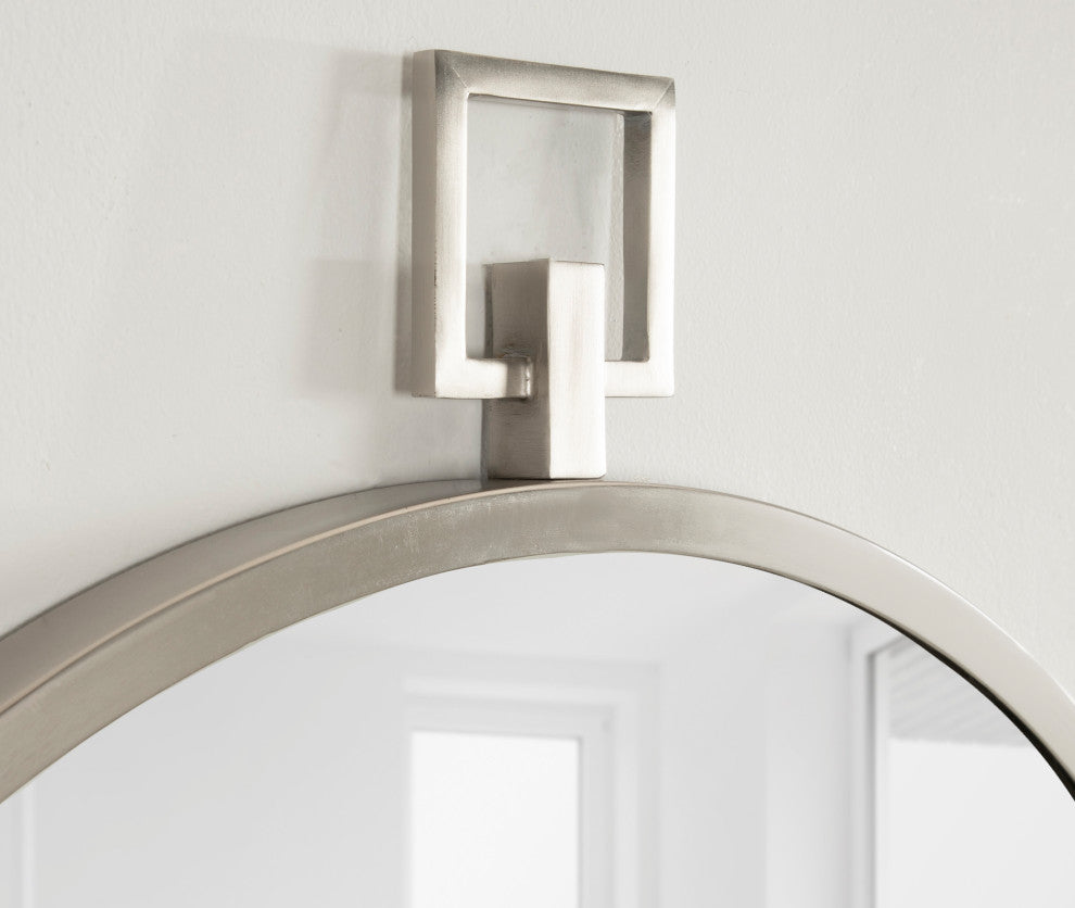 Tabb Round Framed Mirror, Silver 24x28
