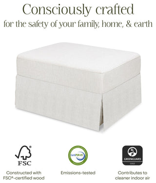 Crawford Gliding Ottoman, Fog Chatham Stripe Performance Eco-Weave