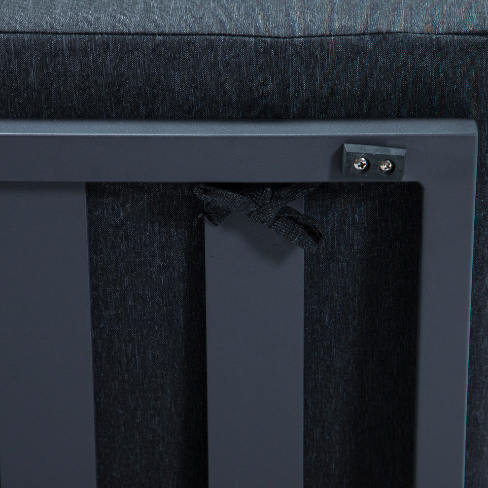 LeisureMod Chelsea Convertible 2-in-1 Sofa and Double Chaise Lounge, Black