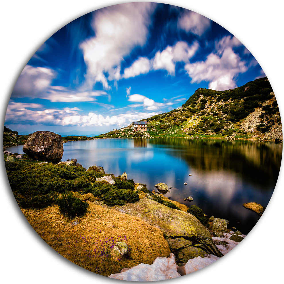 Long View Of Seven Rila Lakes, Landscape Round Wall Art, 36"