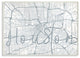 Houston Modern City Map Grey Word Design, 10"x15"