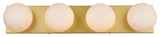 Jaylin Four Light Bath Sconce in Brass And Frosted White