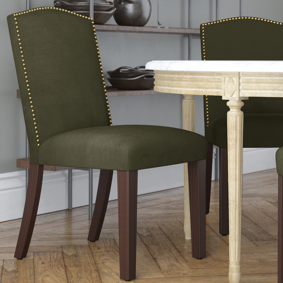 Powell Nail Button Camel Back Dining Chair, Regal, Green