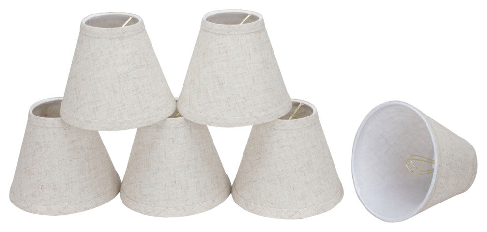 32106-6 Small Hardback Empire Chandelier Clip On Lamp Shade Flaxen 3"x6"x5"