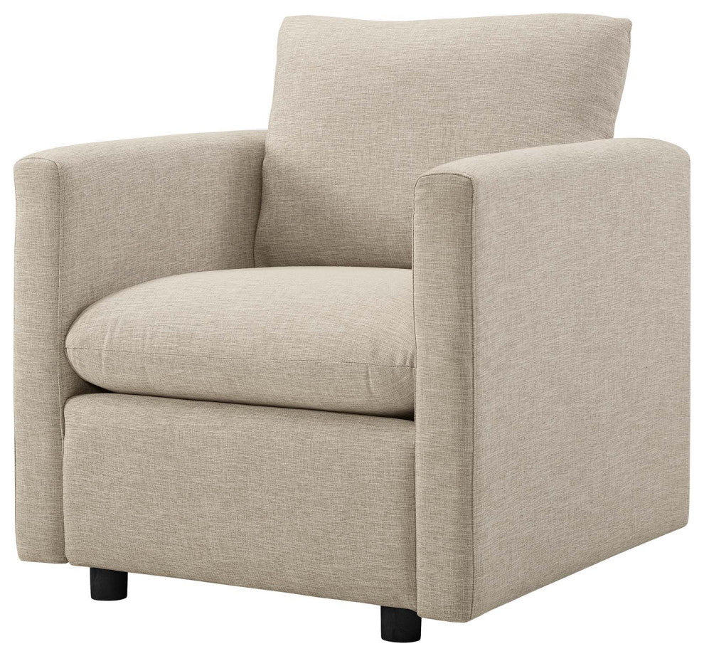Armchair Accent Chair, Set of 2, Fabric, Beige, Modern, Lounge Hospitality