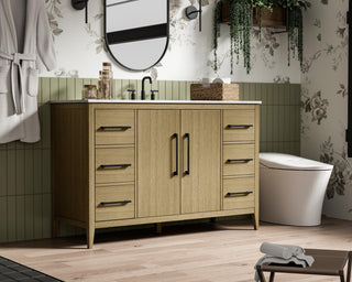 Home Living 54" Single Bathroom Vanity, Honey Brown