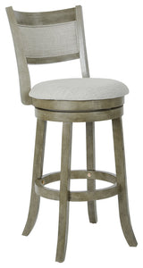 Swivel Stool 30" With Solid Back, Antique Gray