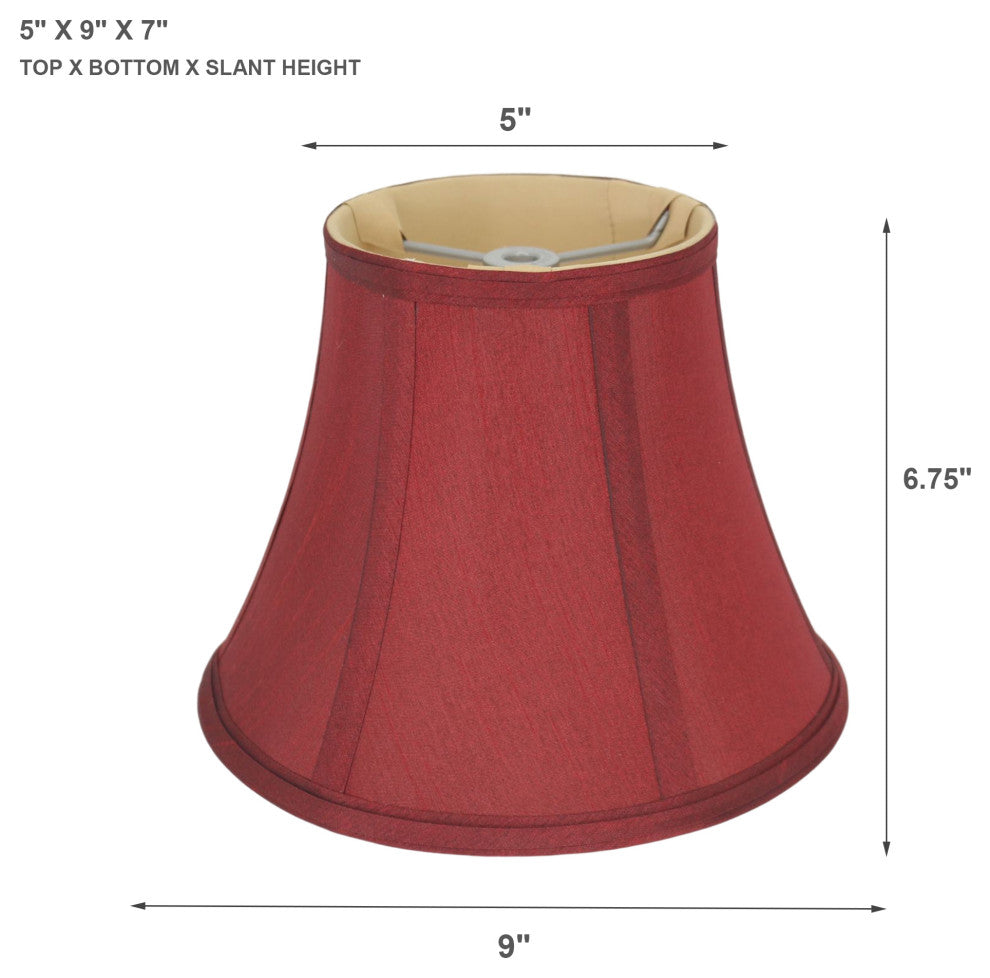 Bell Lamp Shade, 5x9x7", Burgundy, Single