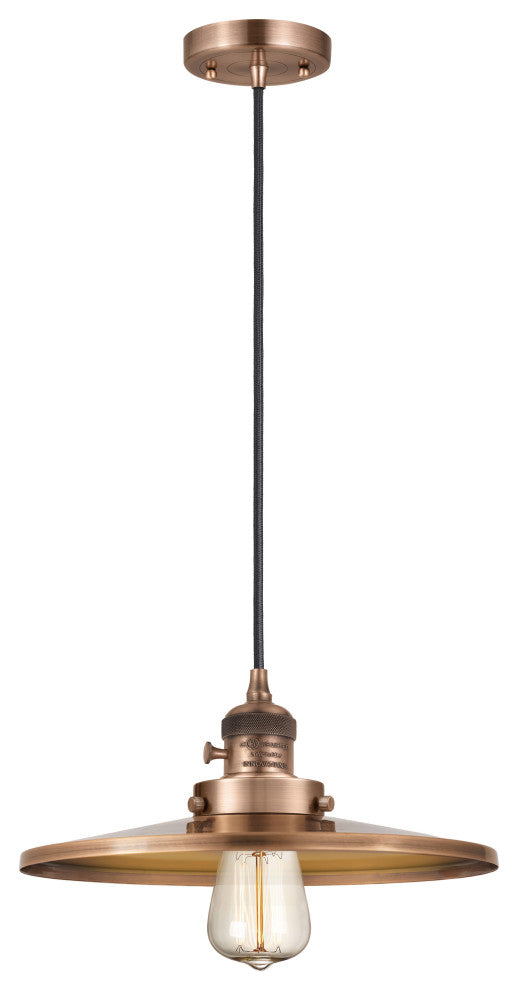 Innovations 201CSW-AC-MFR-AC-12-LED 1 Light Pendant, Switch, Antique Copper
