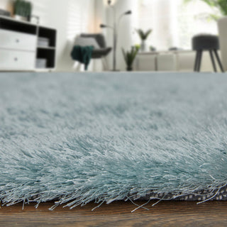 Weave & Wander Armada Plush Shag Rug, Light Aqua, 10'x10' Round