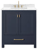 Avanity Modero Bath Vanity, Navy Blue, 31", Single Sink, Cala White Engineered S