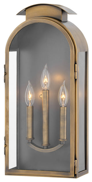 Hinkley Rowley Medium Wall Mount Lantern, Light Antique Brass