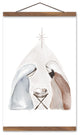 Watercolor Nativity 6 12x18 Teak Hanging Canvas